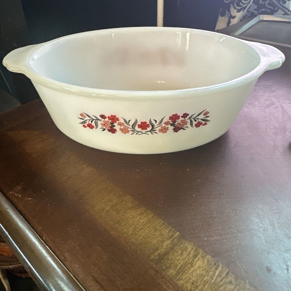 Vintage 1960s Fire King 467 Primrose Oval Casserole Dish